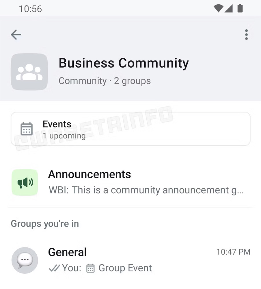 WhatsApp, wydarzenie w społeczności