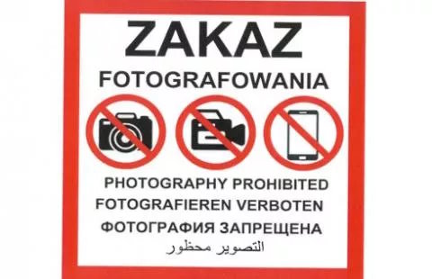 Zakaz fotografowania nowa tablica informacyjna