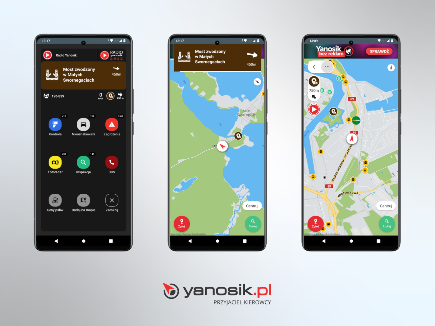 Turystyka Regionu - tak wygląda komunikat w aplikacji Yanosik