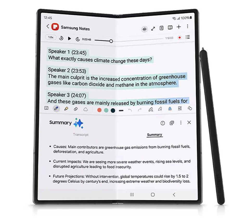Samsung Galaxy Z Fold6 - Noua aplicație Notes