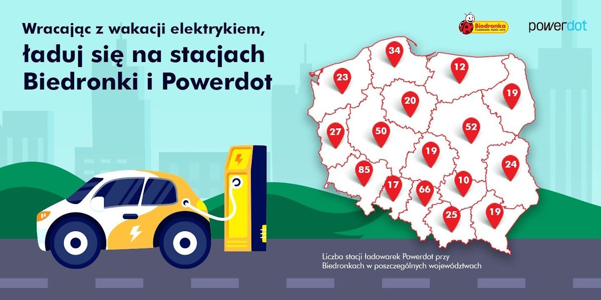 Stacje ładowania elektryków Biedronka