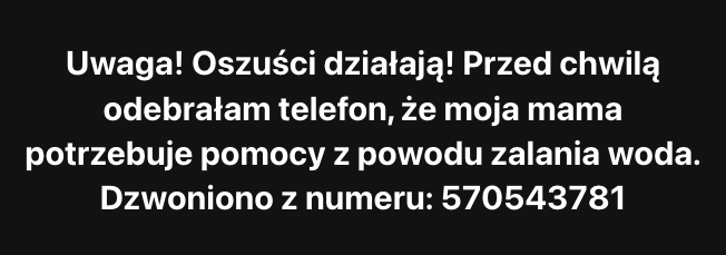 Oszustwo na powódź - 570543781 - blokuj numer