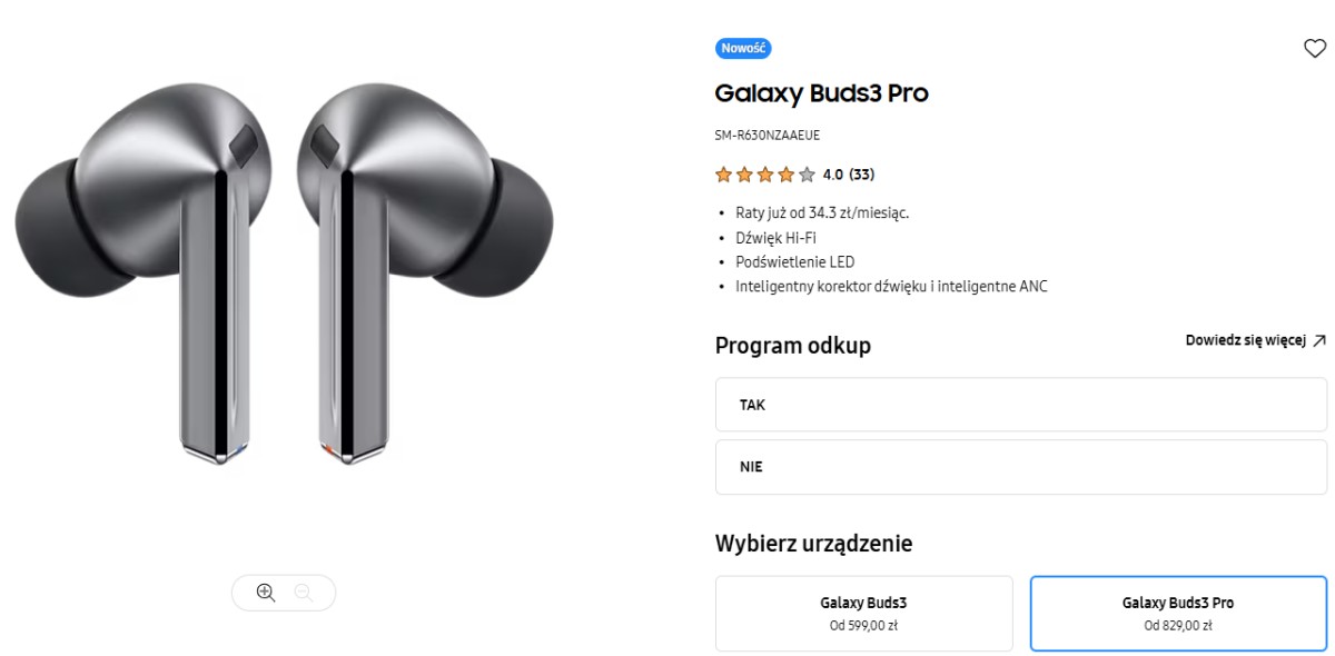 Promocja na słuchawki Samsung Galaxy Buds3 Pro