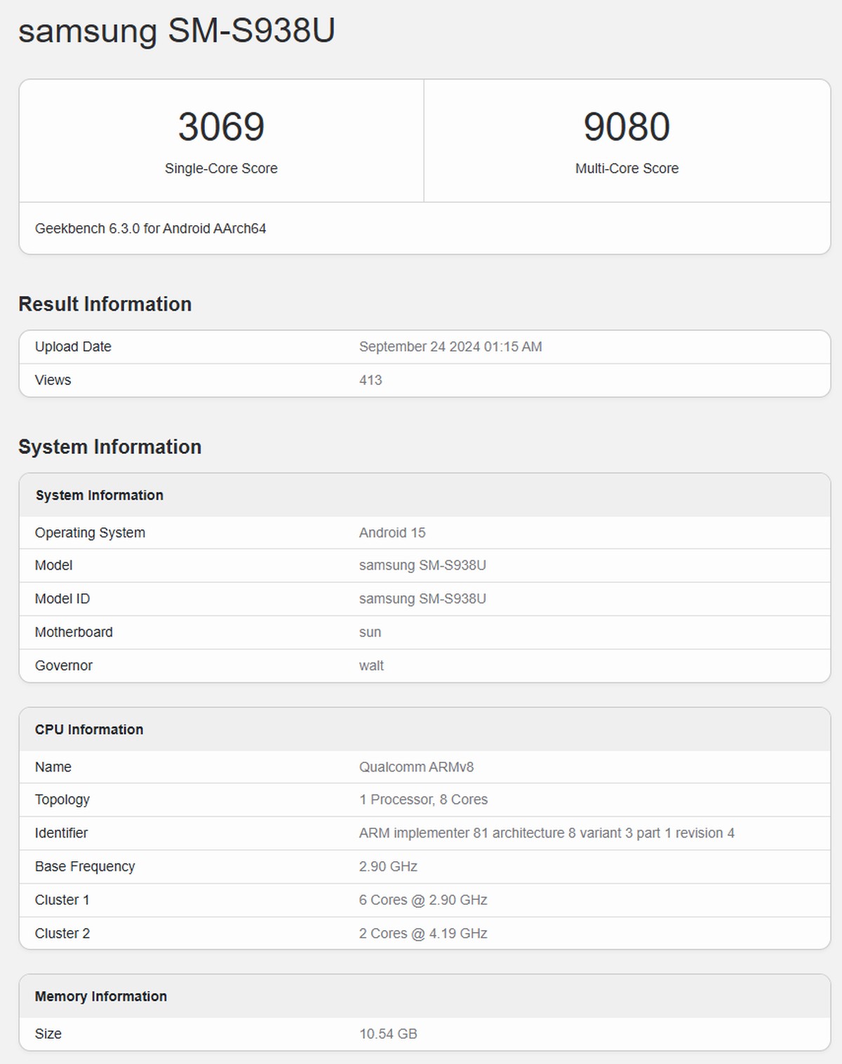 Samsung Galaxy S25 Ultra Geekbench