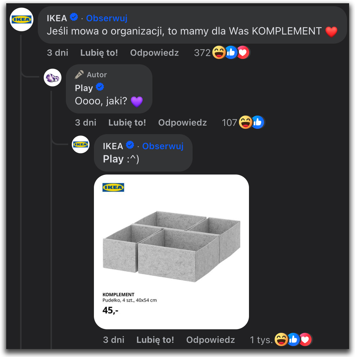 Komplement dla Play od Ikea