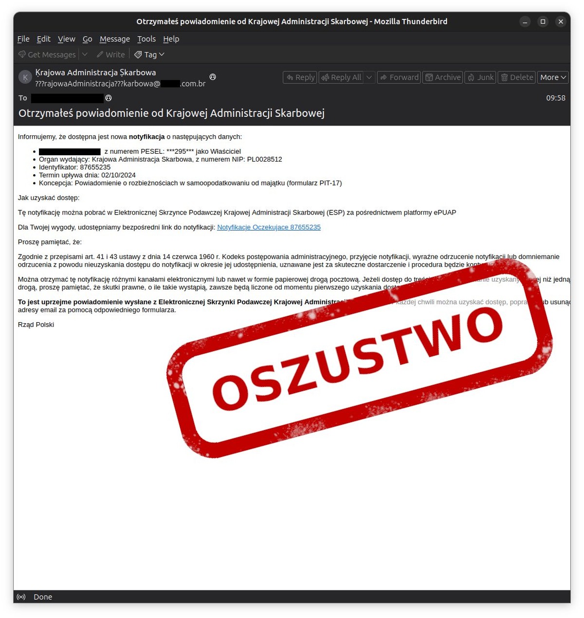 Oszustwo na KAS