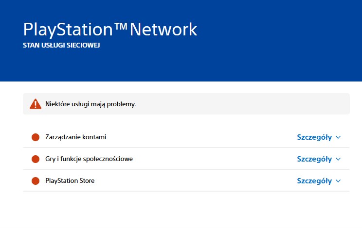 Nie działa PlayStation Network