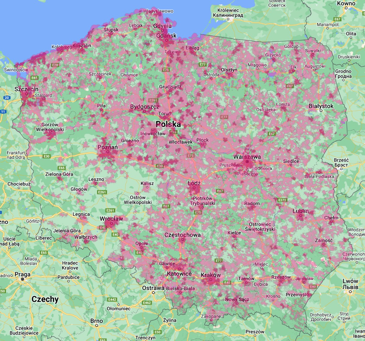 T-Mobile mapa zasięgu 5G