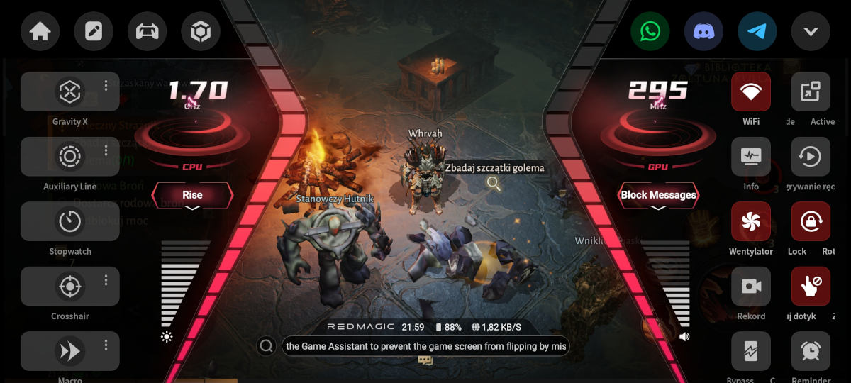 Nubia Redmagic 8 Pro game lobby przestrzeń gier