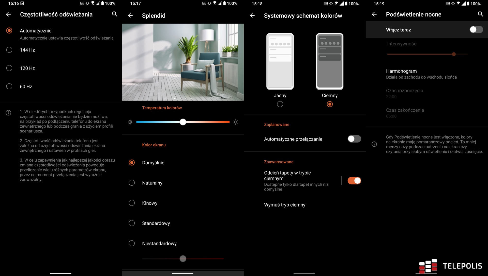 Asus ROG Phone 5s Pro zrzuty: ustawienia obrazu