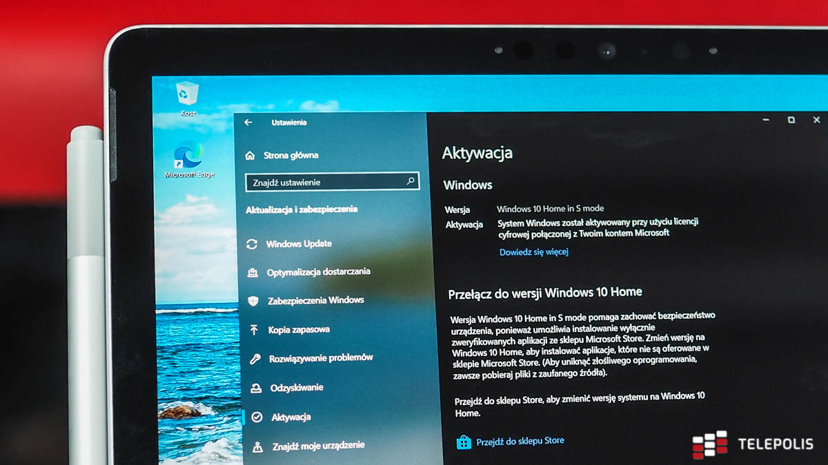 Microsoft Surface Go 2 info o Windows 10
