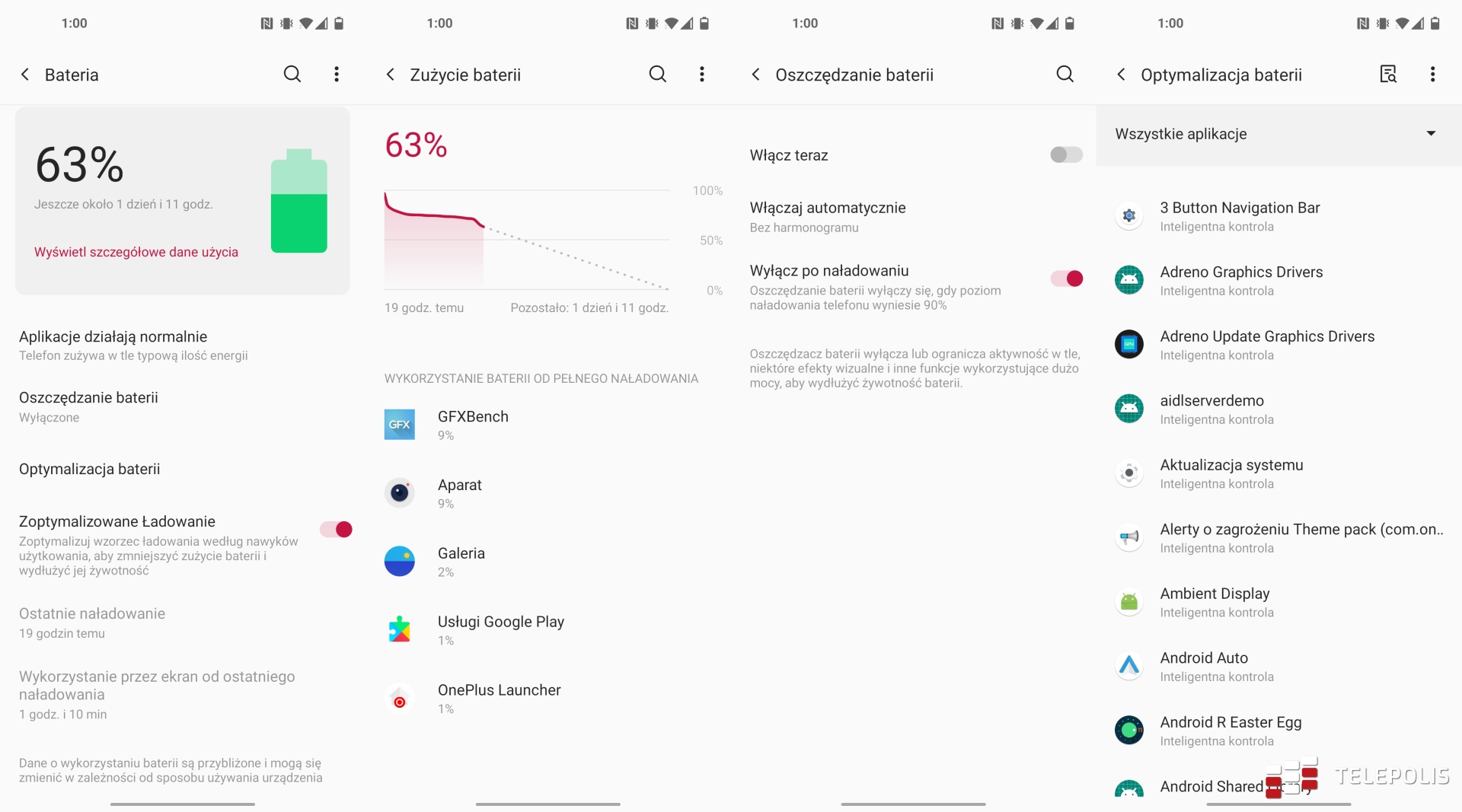 OnePlus 8T zrzuty - bateria