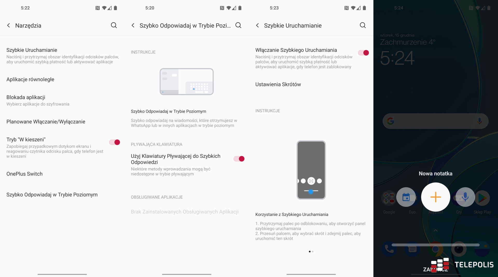 OnePlus 8T zrzuty - dodatkowe funkcje