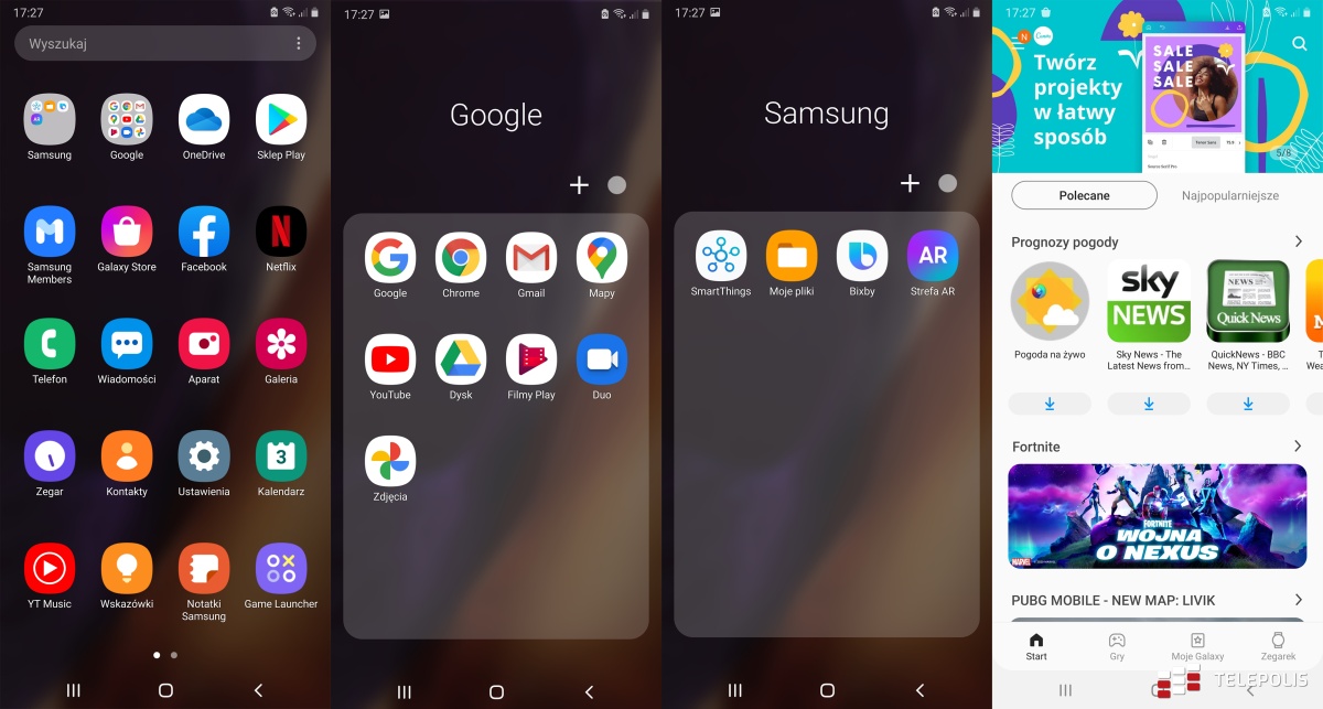 Samsung Galaxy Note20 Ultra zrzuty - aplikacje