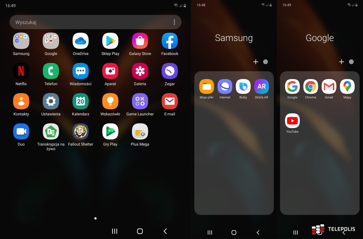 Samsung Galaxy Z Fold2 zrzuty - aplikacje