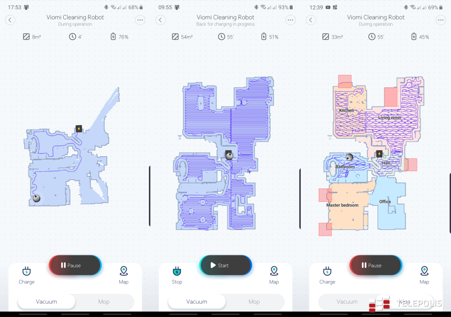 Xiaomi Home - Viomi Cleaning Robot - tworzenie mapy podczas sprzątania