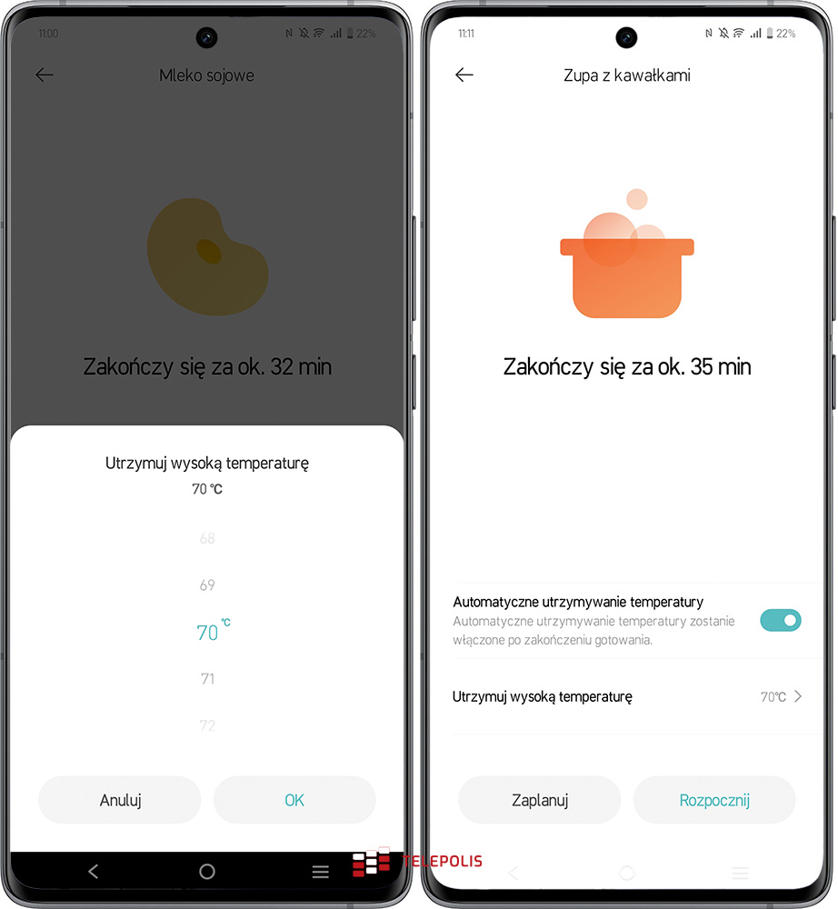 Xiaomi Smart Blender, status w aplikacji Mi Home