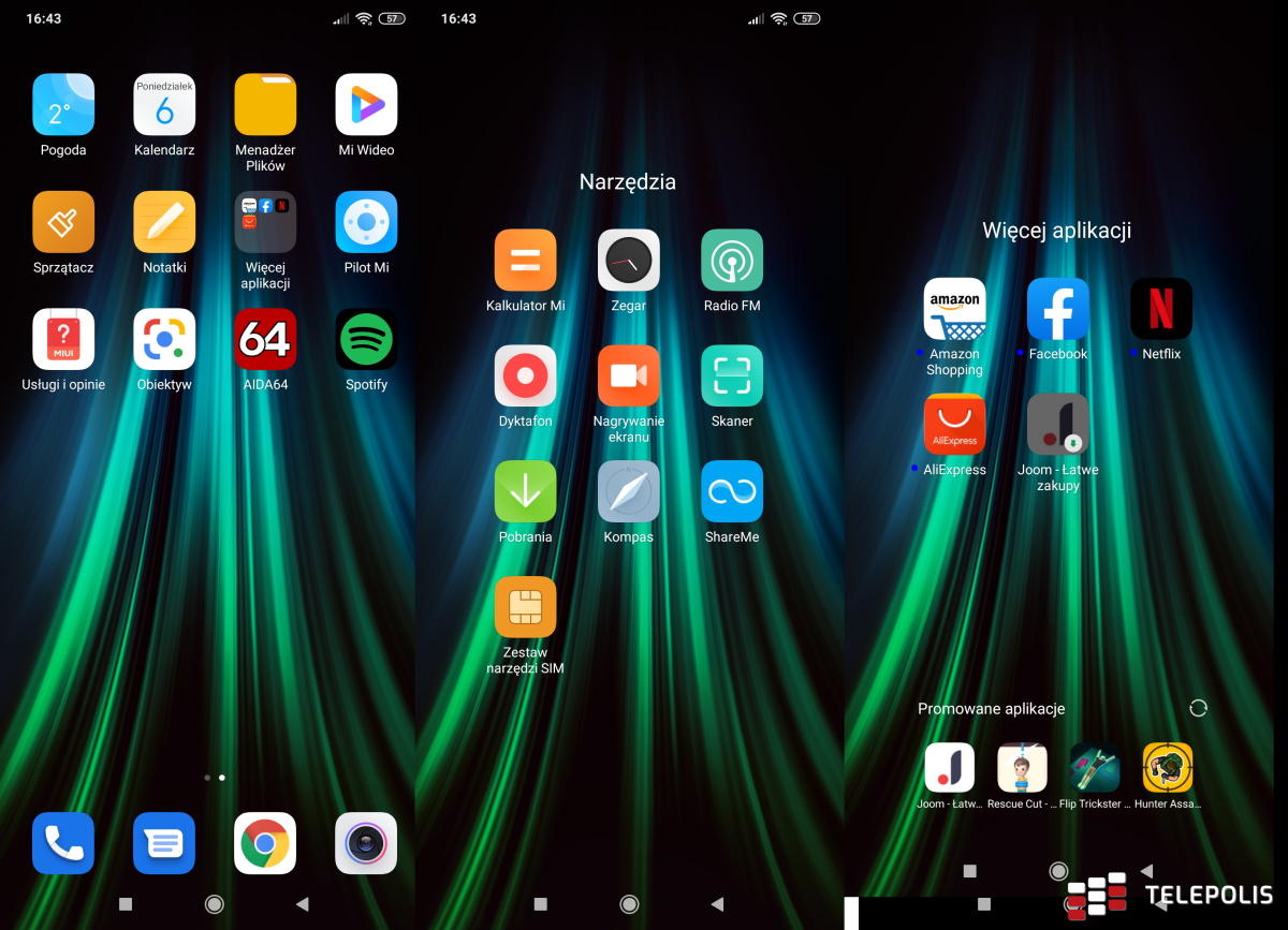 Xiaomi Redmi Note 8 Pro zrzuty - listy aplikacji