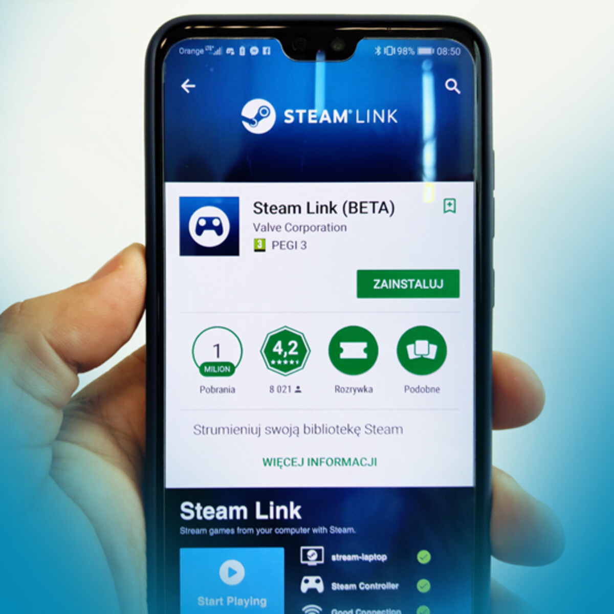 Steam Link na Androida z ważną nowością. Przy szybkim internecie można grać  w gry z peceta praktycznie wszędzie - TELEPOLIS.PL